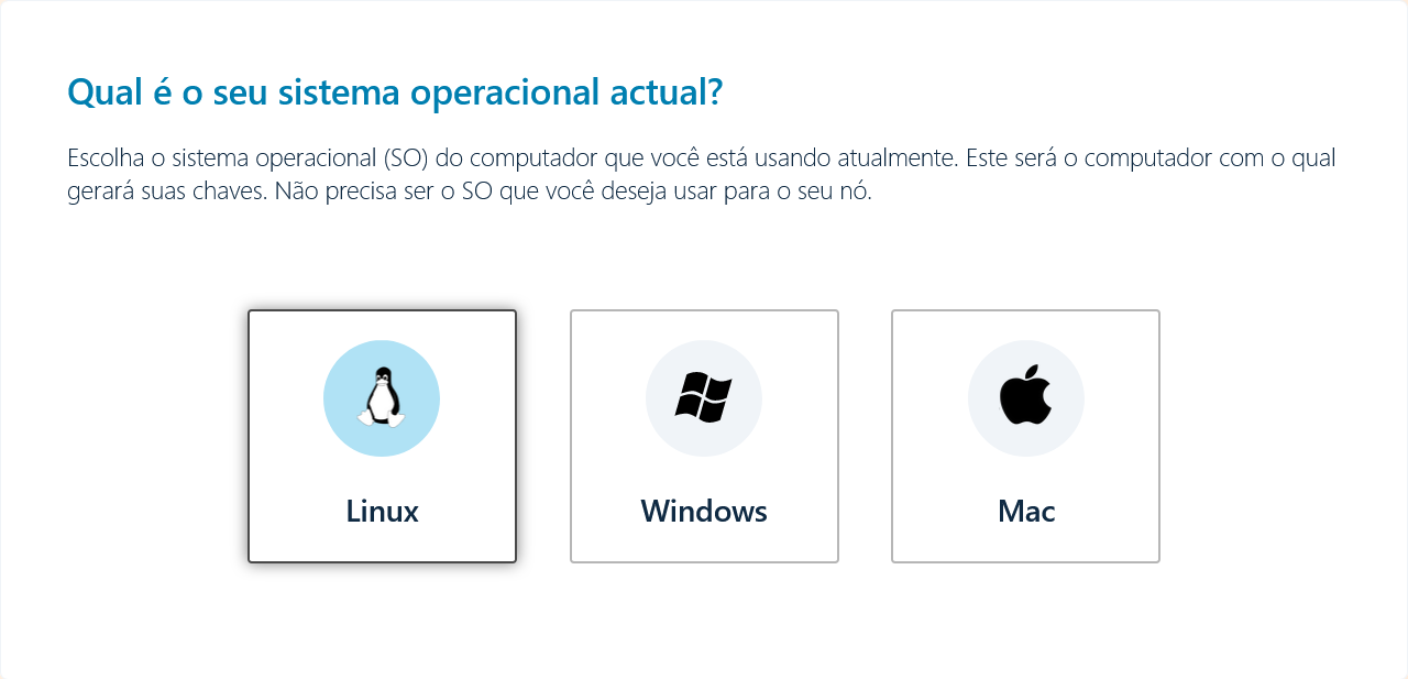 Qual é o seu sistema operacional atual?
